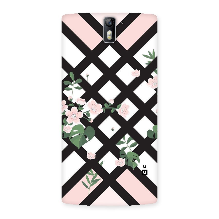 Check Floral Stripes Back Case for One Plus One