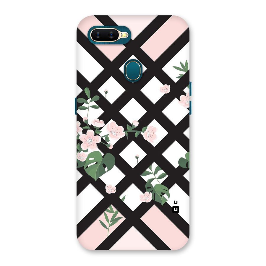 Check Floral Stripes Back Case for Oppo A11k