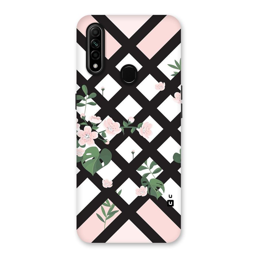 Check Floral Stripes Back Case for Oppo A31