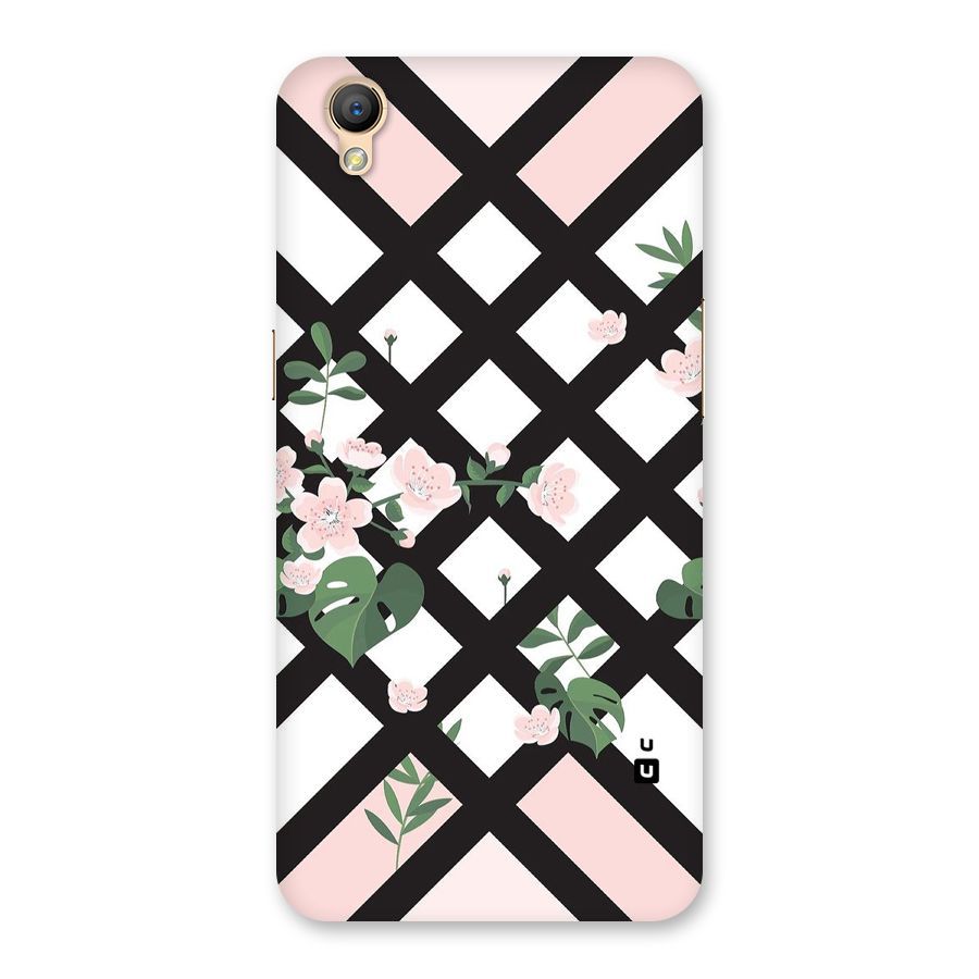 Check Floral Stripes Back Case for Oppo A37