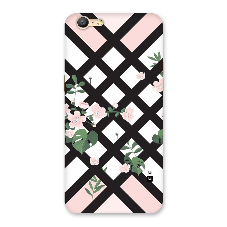 Check Floral Stripes Back Case for Oppo A39