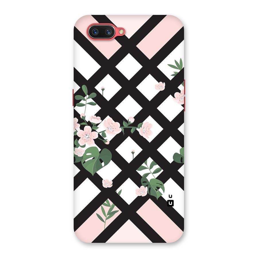 Check Floral Stripes Back Case for Oppo A3s