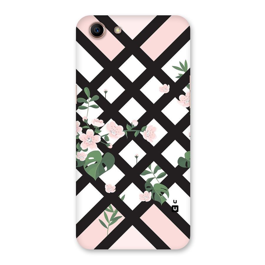 Check Floral Stripes Back Case for Oppo A83 (2018)