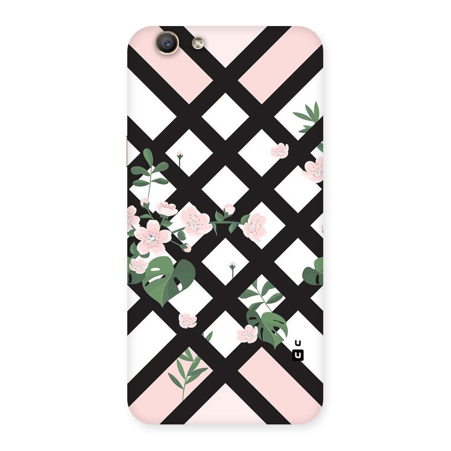 Check Floral Stripes Back Case for Oppo F1s