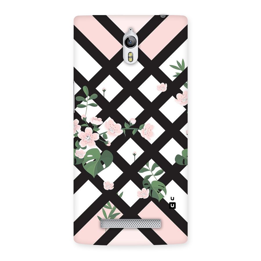 Check Floral Stripes Back Case for Oppo Find 7