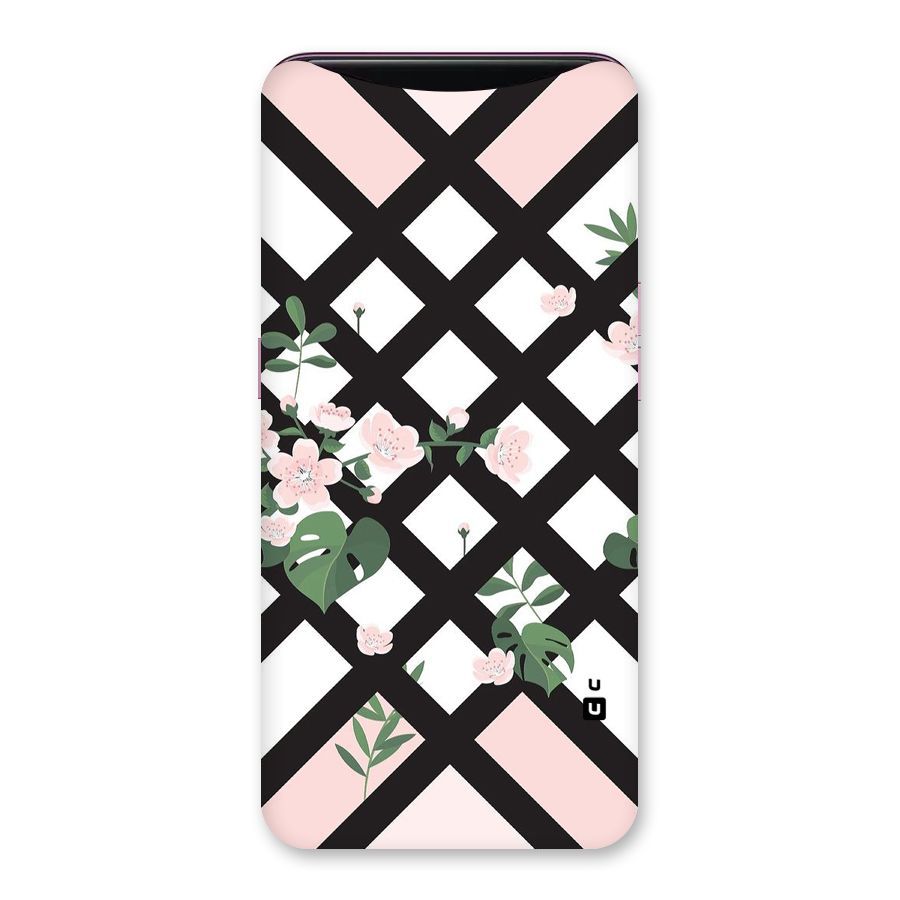Check Floral Stripes Back Case for Oppo Find X