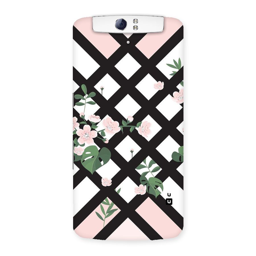 Check Floral Stripes Back Case for Oppo N1