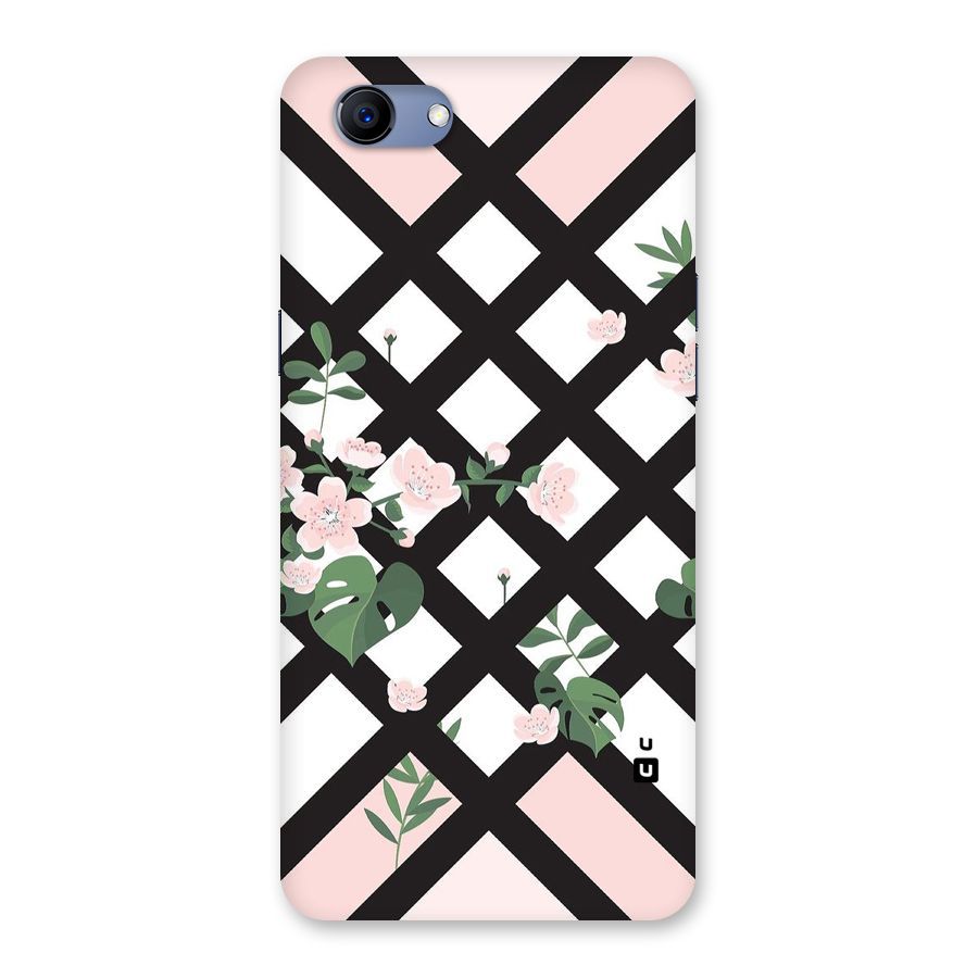 Check Floral Stripes Back Case for Oppo Realme 1