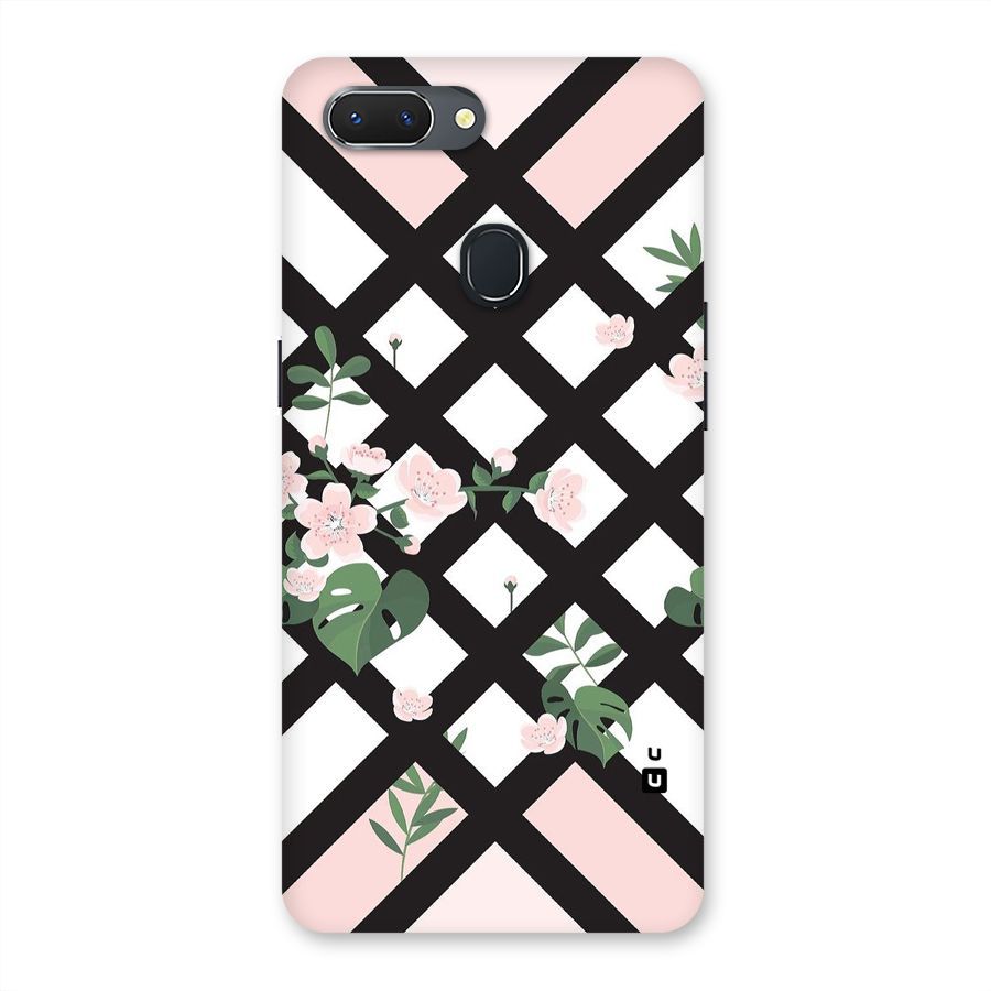 Check Floral Stripes Back Case for Oppo Realme 2
