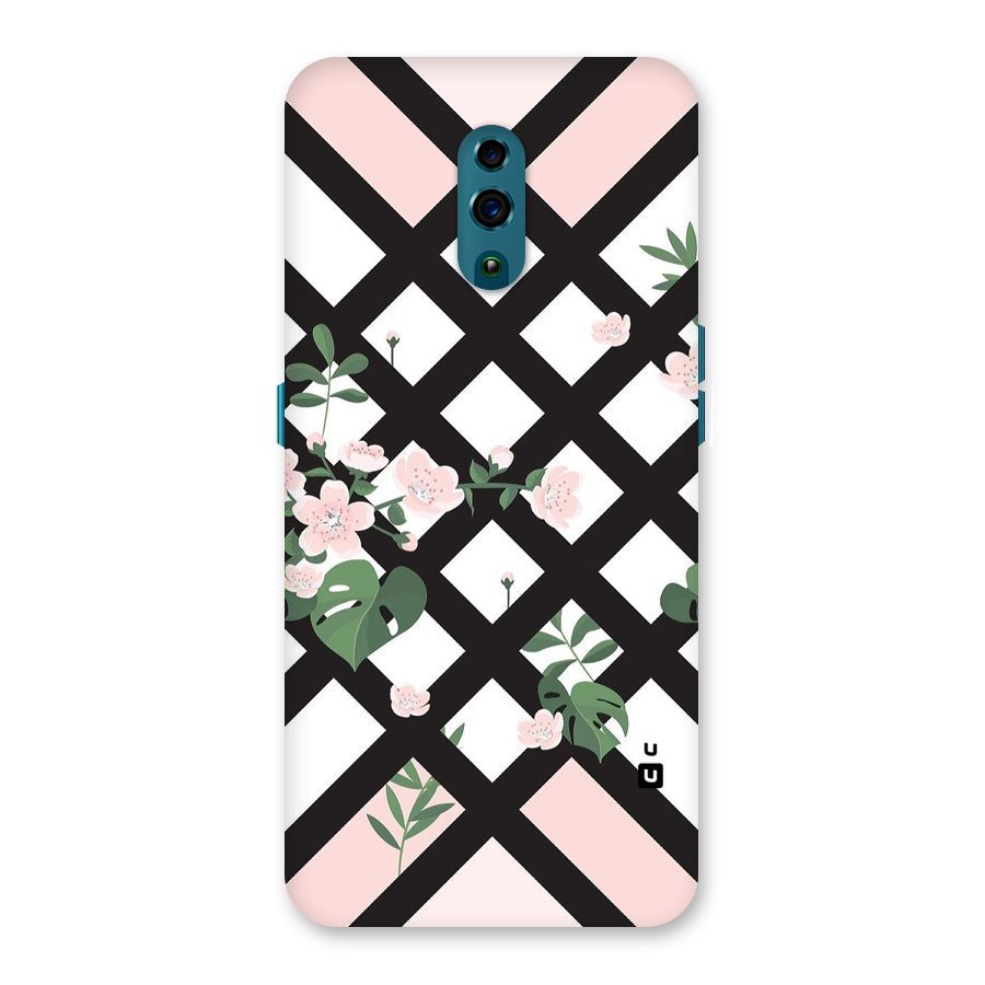Check Floral Stripes Back Case for Oppo Reno