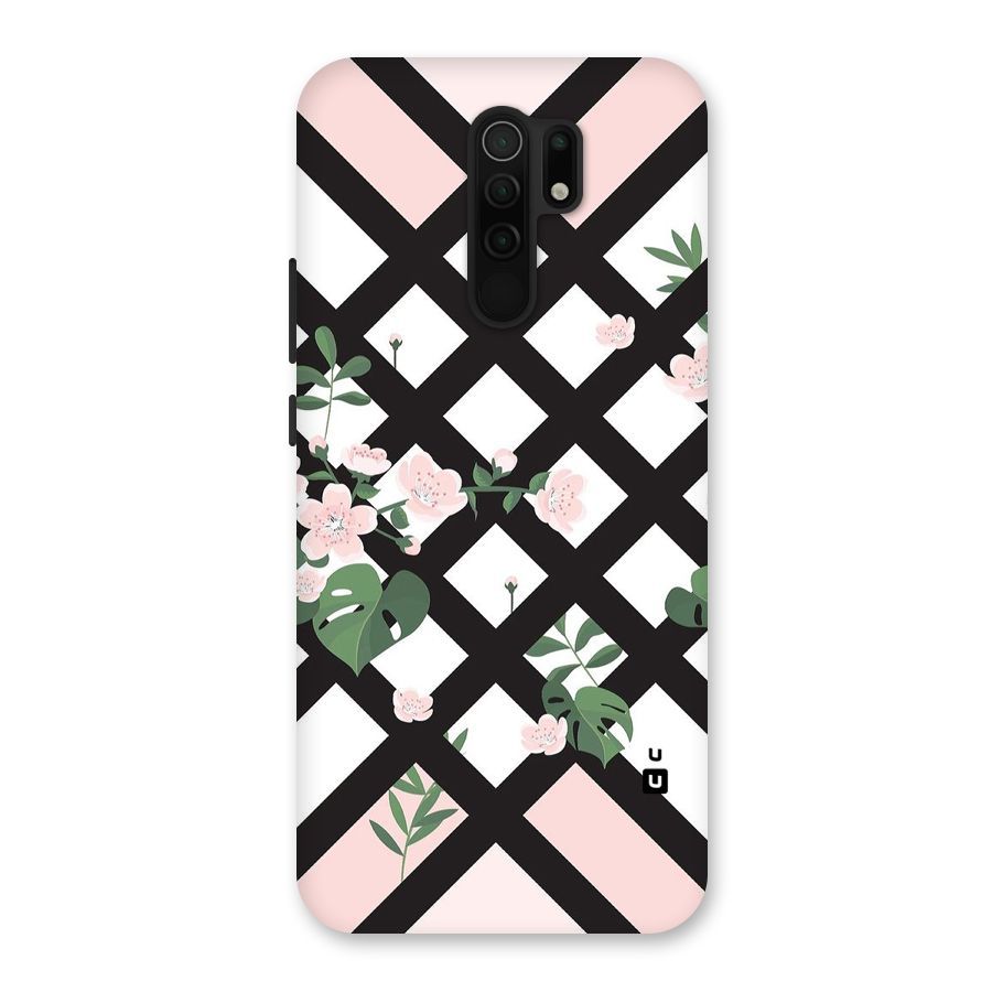 Check Floral Stripes Back Case for Poco M2