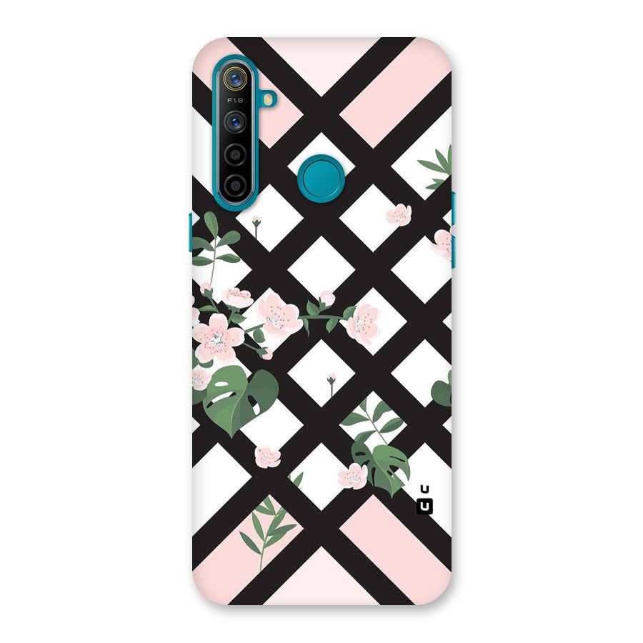 Check Floral Stripes Back Case for Realme 5i