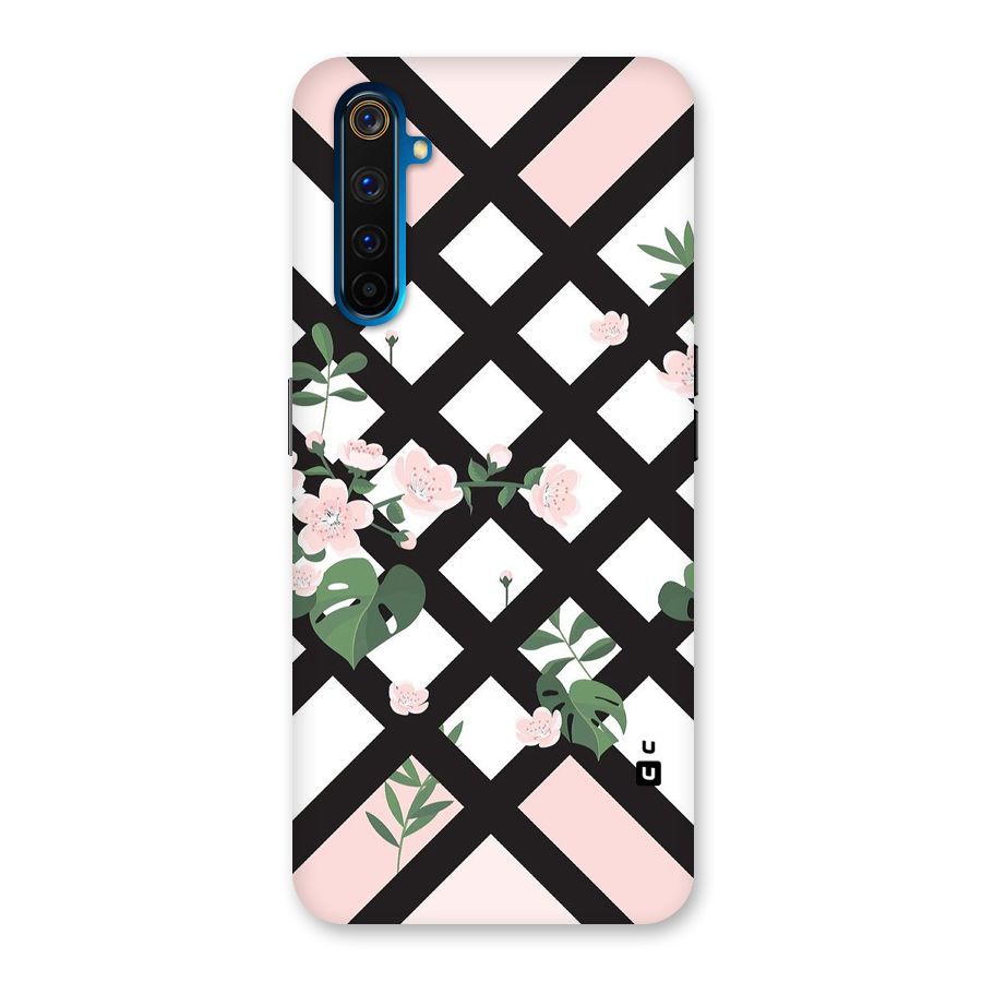 Check Floral Stripes Back Case for Realme 6 Pro