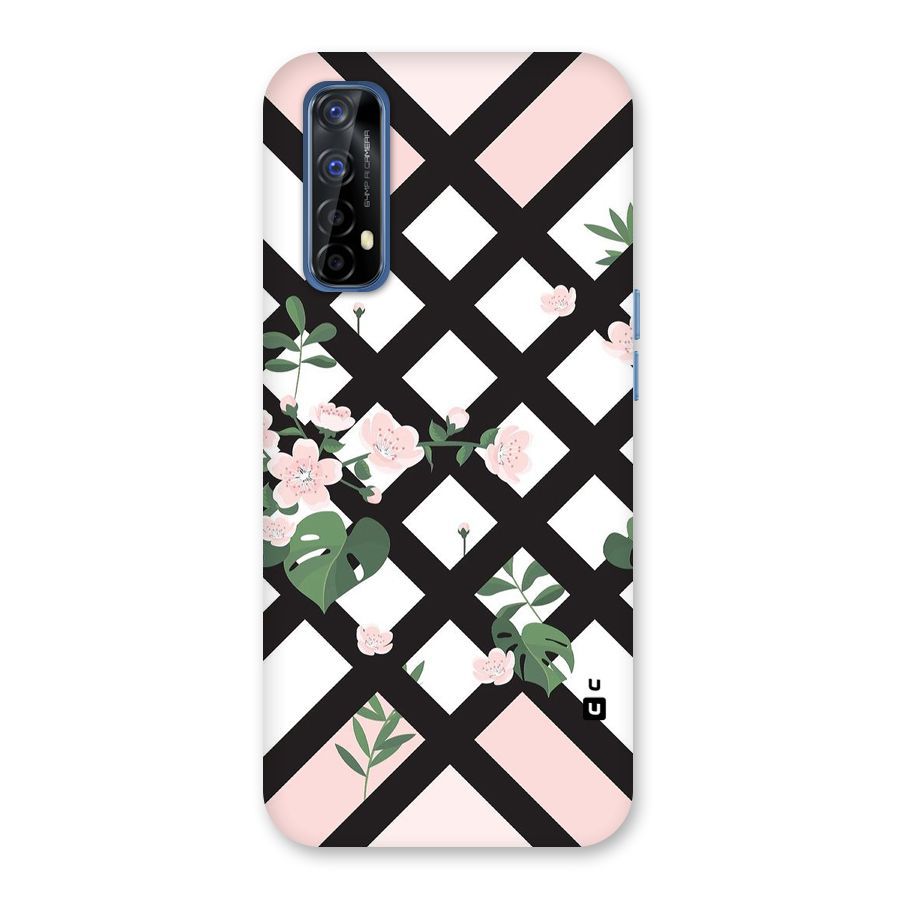 Check Floral Stripes Back Case for Realme 7