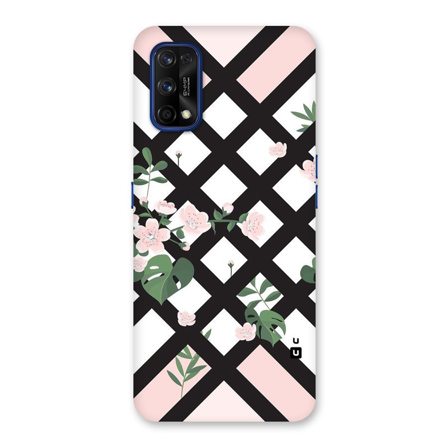Check Floral Stripes Back Case for Realme 7 Pro
