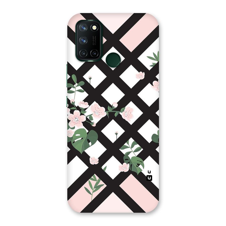 Check Floral Stripes Back Case for Realme 7i