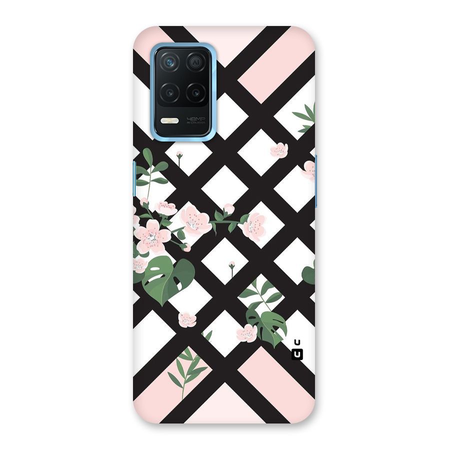 Check Floral Stripes Back Case for Realme 8 5G