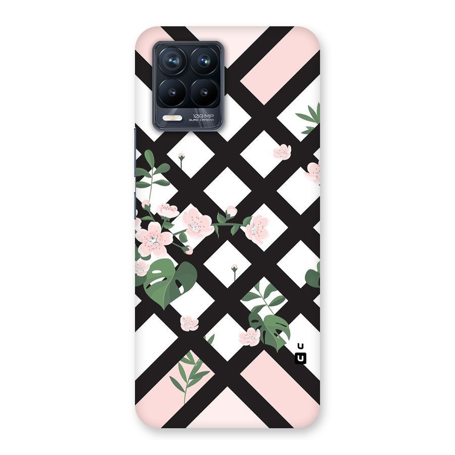 Check Floral Stripes Back Case for Realme 8 Pro
