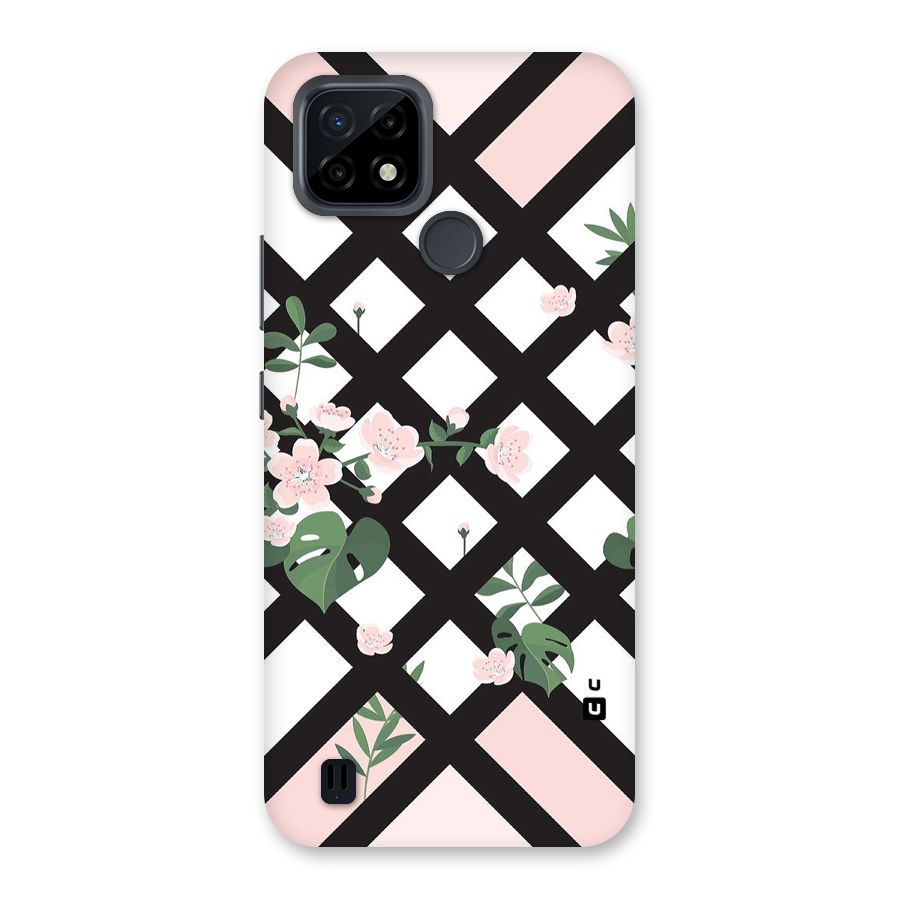 Check Floral Stripes Back Case for Realme C21