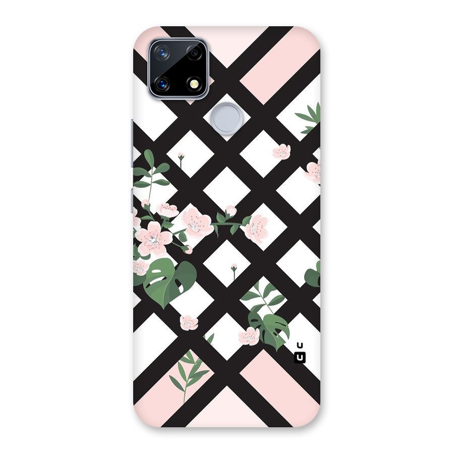 Check Floral Stripes Back Case for Realme Narzo 20