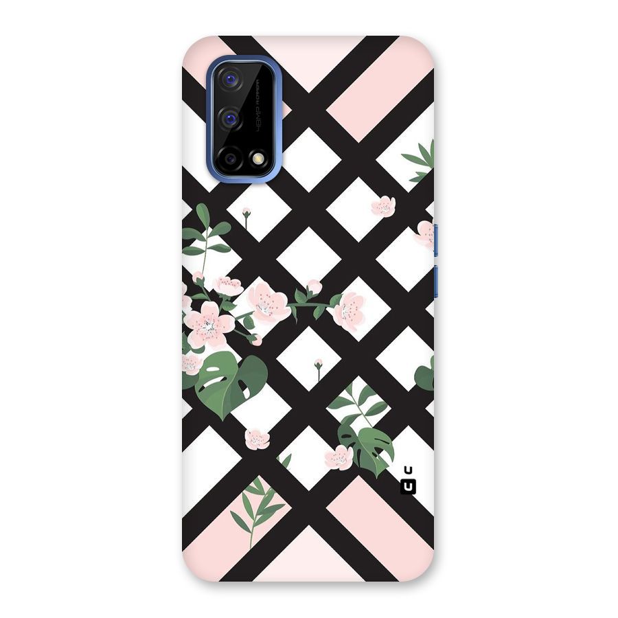 Check Floral Stripes Back Case for Realme Narzo 30 Pro