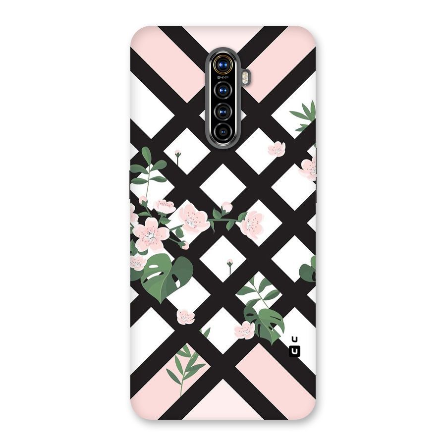 Check Floral Stripes Back Case for Realme X2 Pro