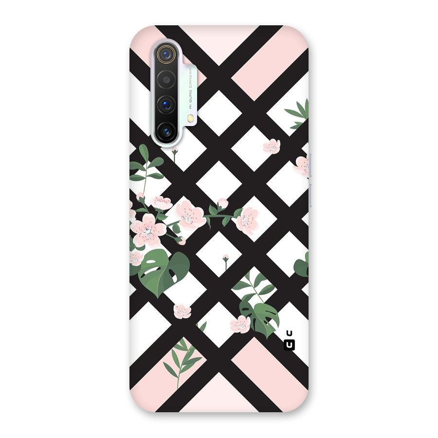 Check Floral Stripes Back Case for Realme X3 SuperZoom