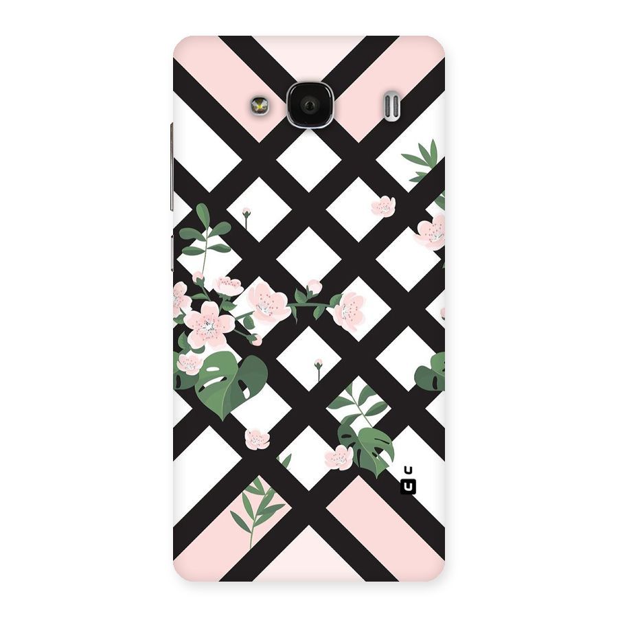 Check Floral Stripes Back Case for Redmi 2