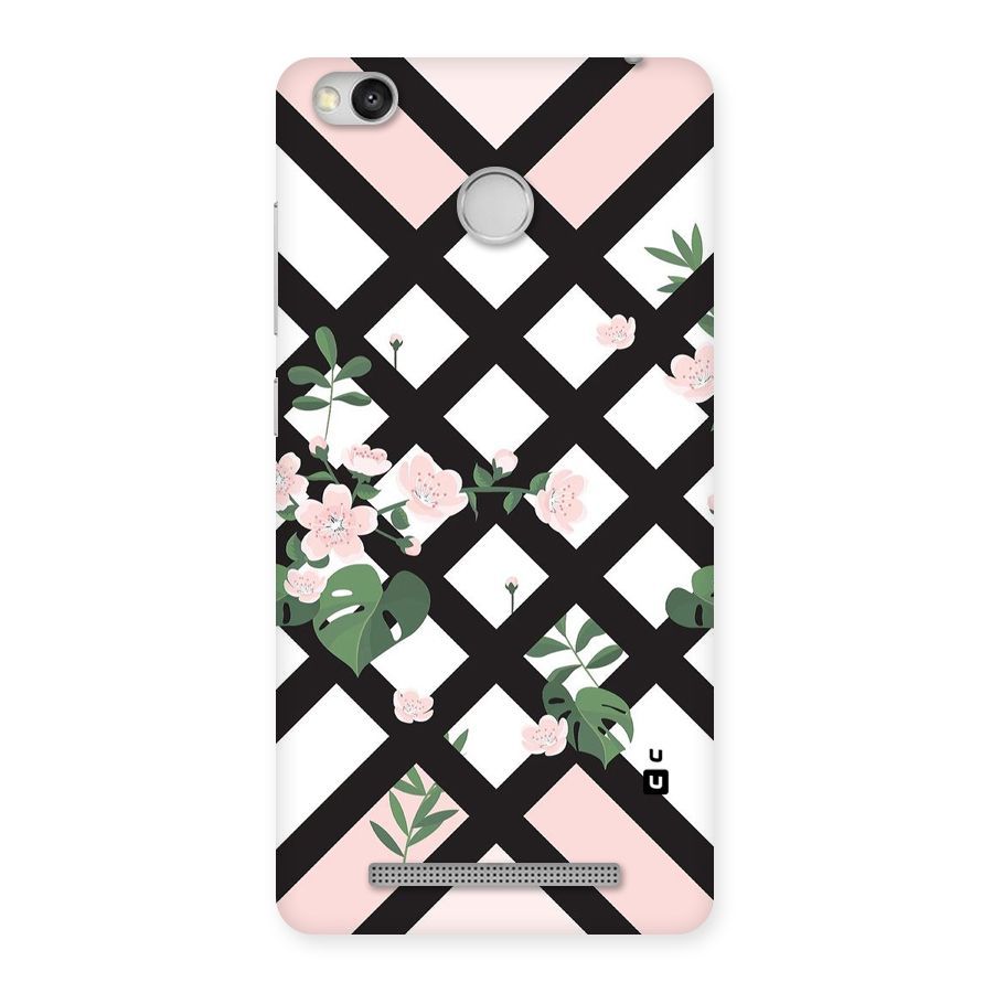 Check Floral Stripes Back Case for Redmi 3S Prime