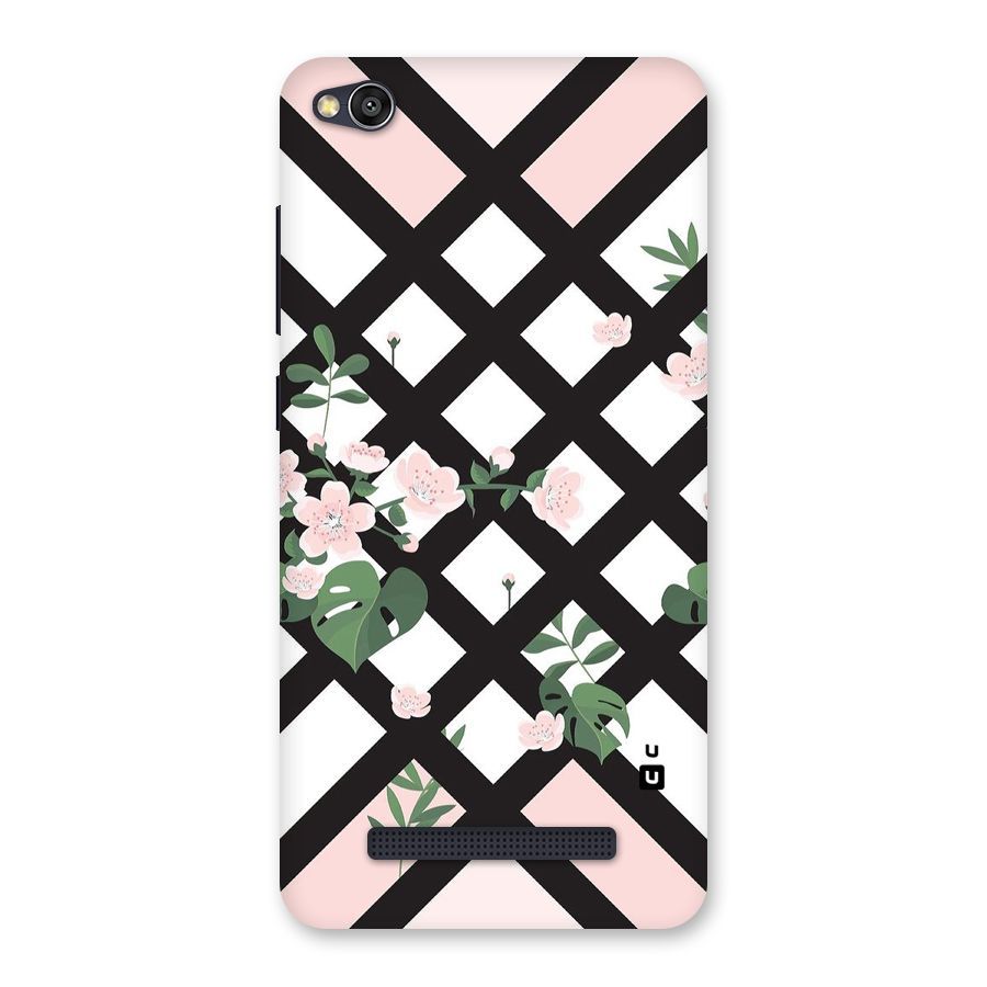 Check Floral Stripes Back Case for Redmi 4A