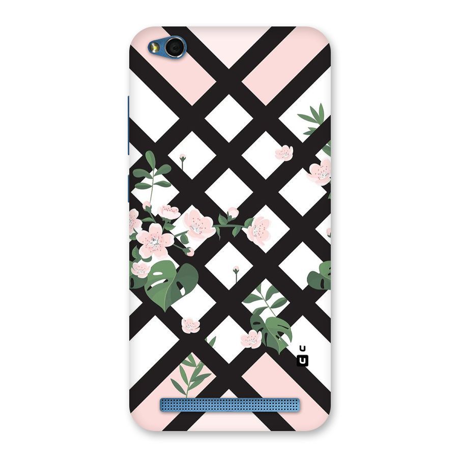 Check Floral Stripes Back Case for Redmi 5A