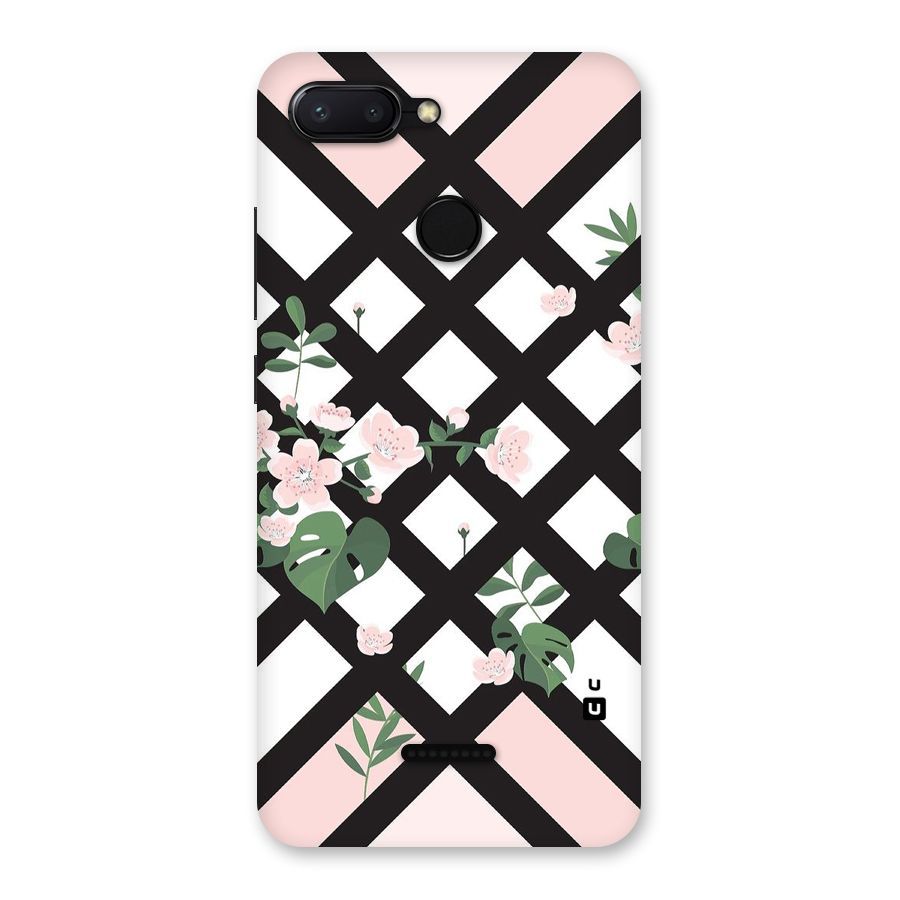 Check Floral Stripes Back Case for Redmi 6