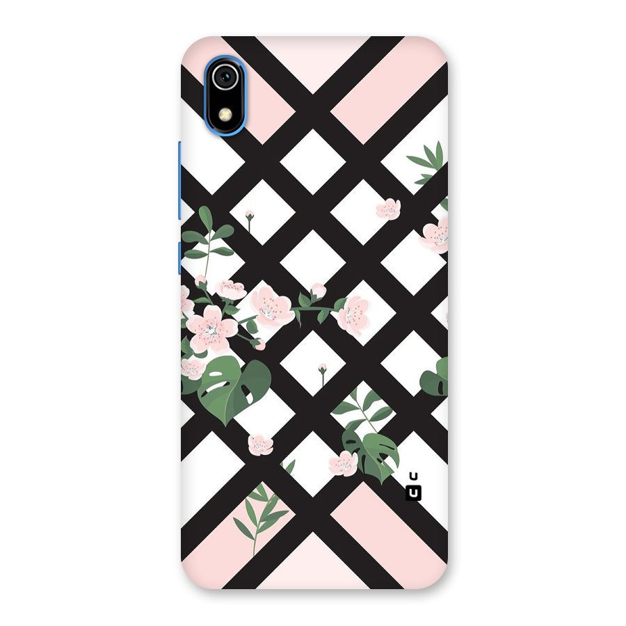 Check Floral Stripes Back Case for Redmi 7A