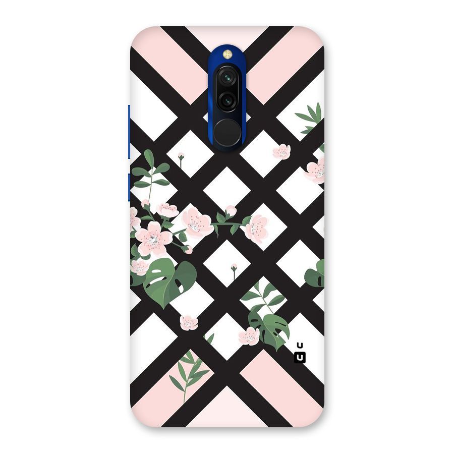Check Floral Stripes Back Case for Redmi 8