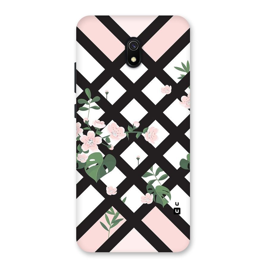 Check Floral Stripes Back Case for Redmi 8A