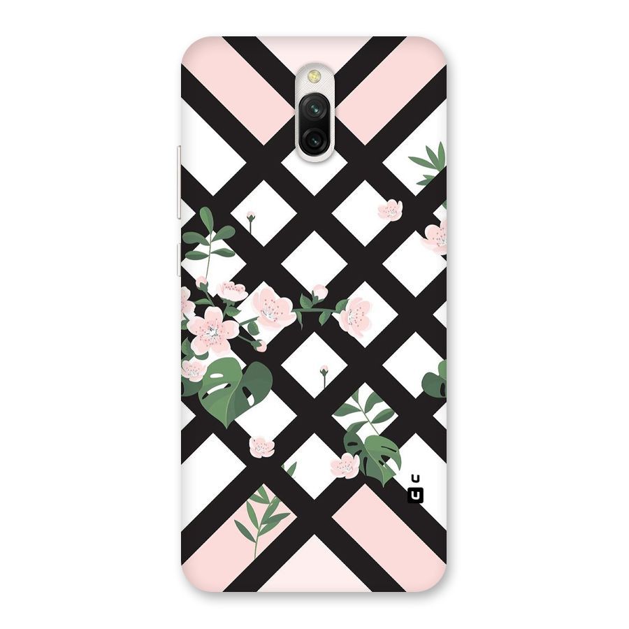 Check Floral Stripes Back Case for Redmi 8A Dual