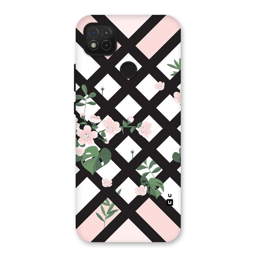 Check Floral Stripes Back Case for Redmi 9