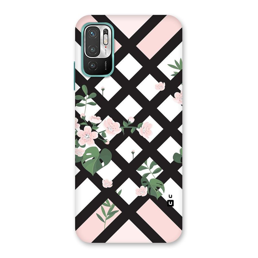 Check Floral Stripes Back Case for Redmi Note 10T 5G