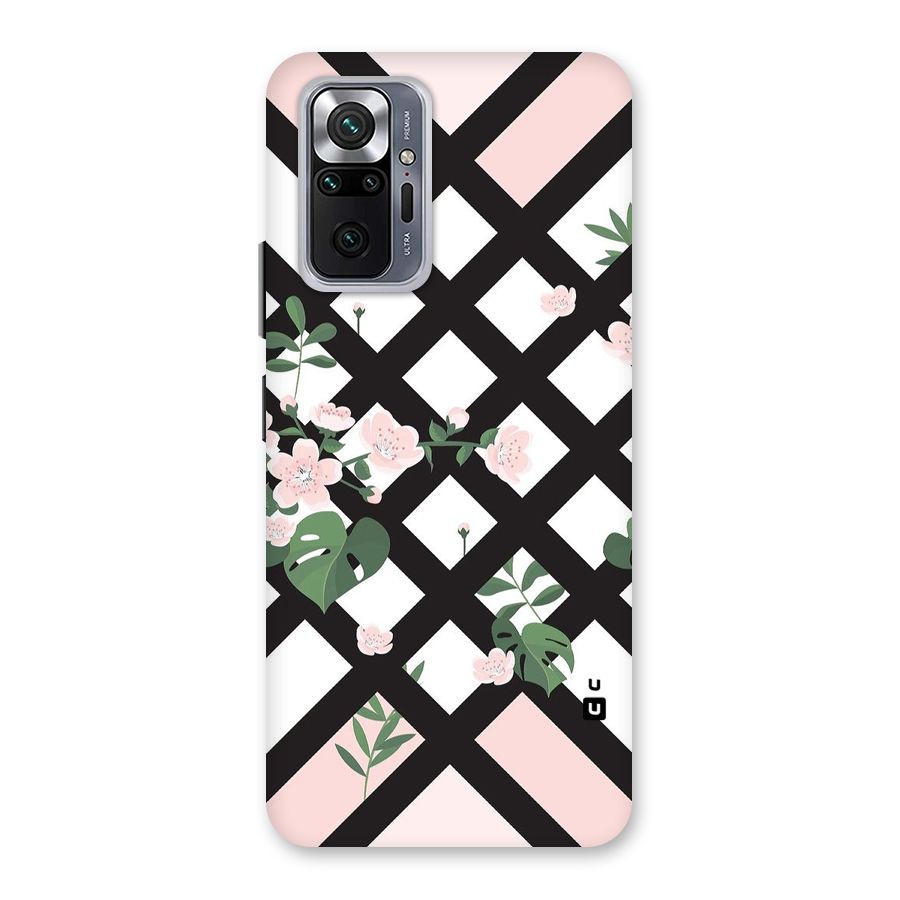 Check Floral Stripes Back Case for Redmi Note 10 Pro