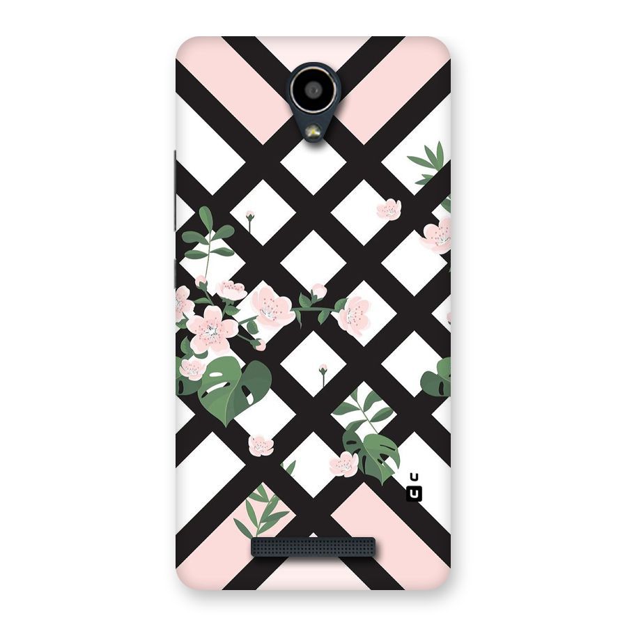 Check Floral Stripes Back Case for Redmi Note 2