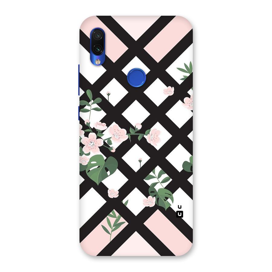 Check Floral Stripes Back Case for Redmi Note 7S