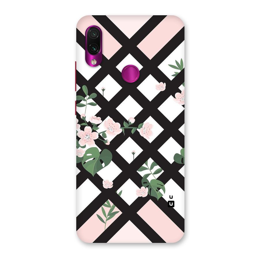 Check Floral Stripes Back Case for Redmi Note 7 Pro