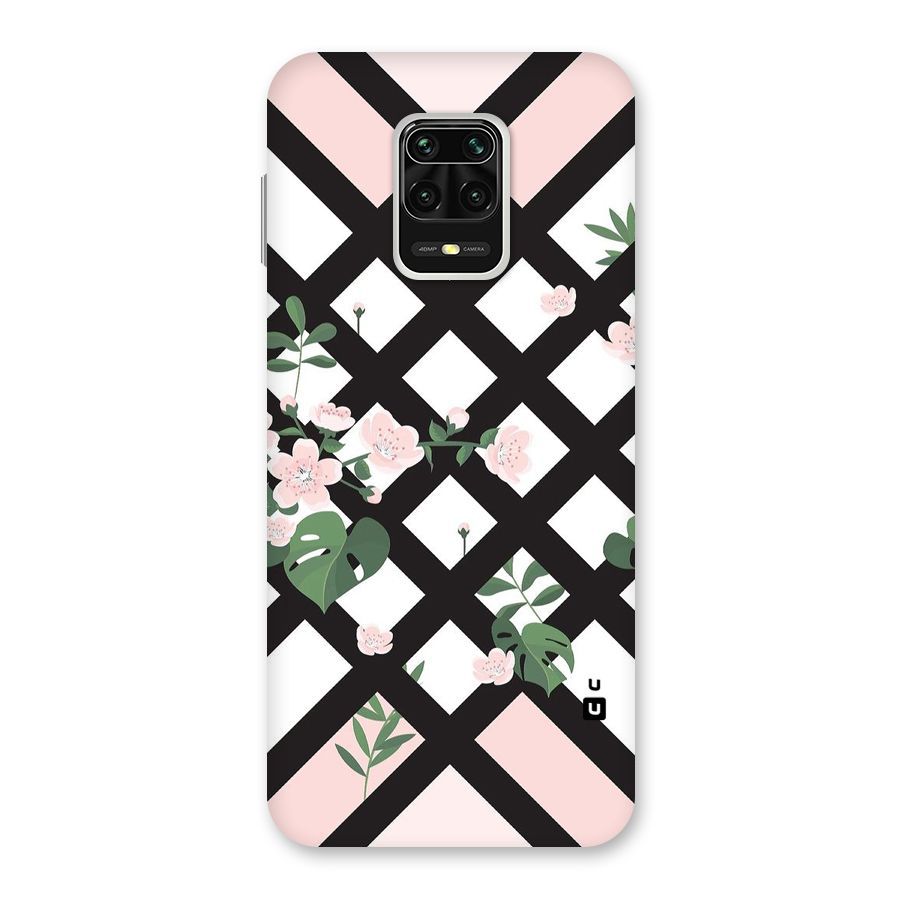 Check Floral Stripes Back Case for Redmi Note 9 Pro