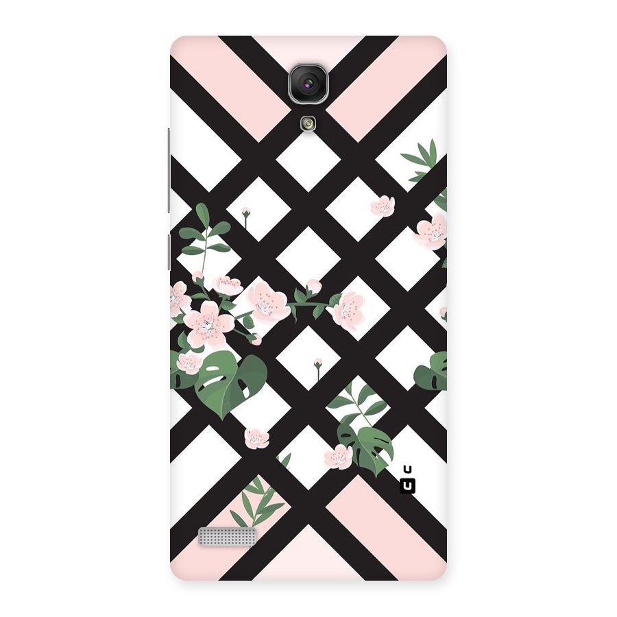 Check Floral Stripes Back Case for Redmi Note Prime