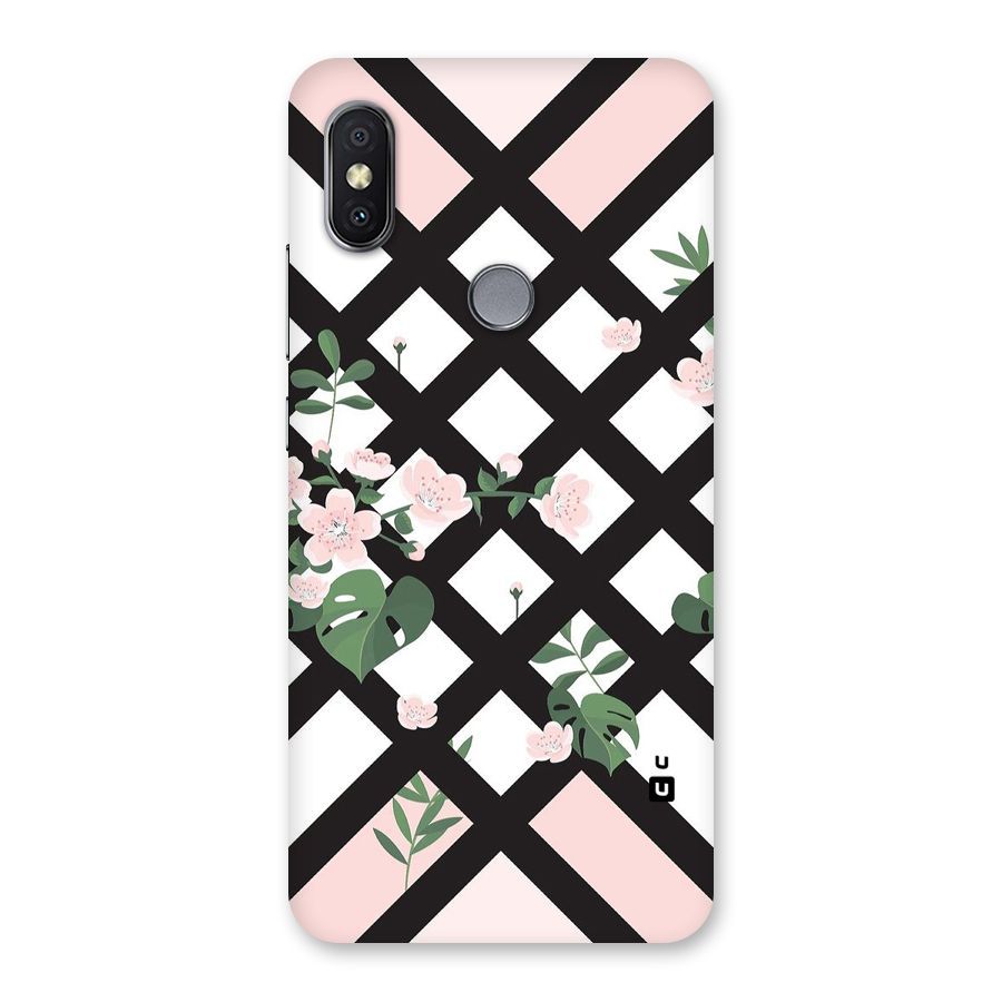 Check Floral Stripes Back Case for Redmi Y2