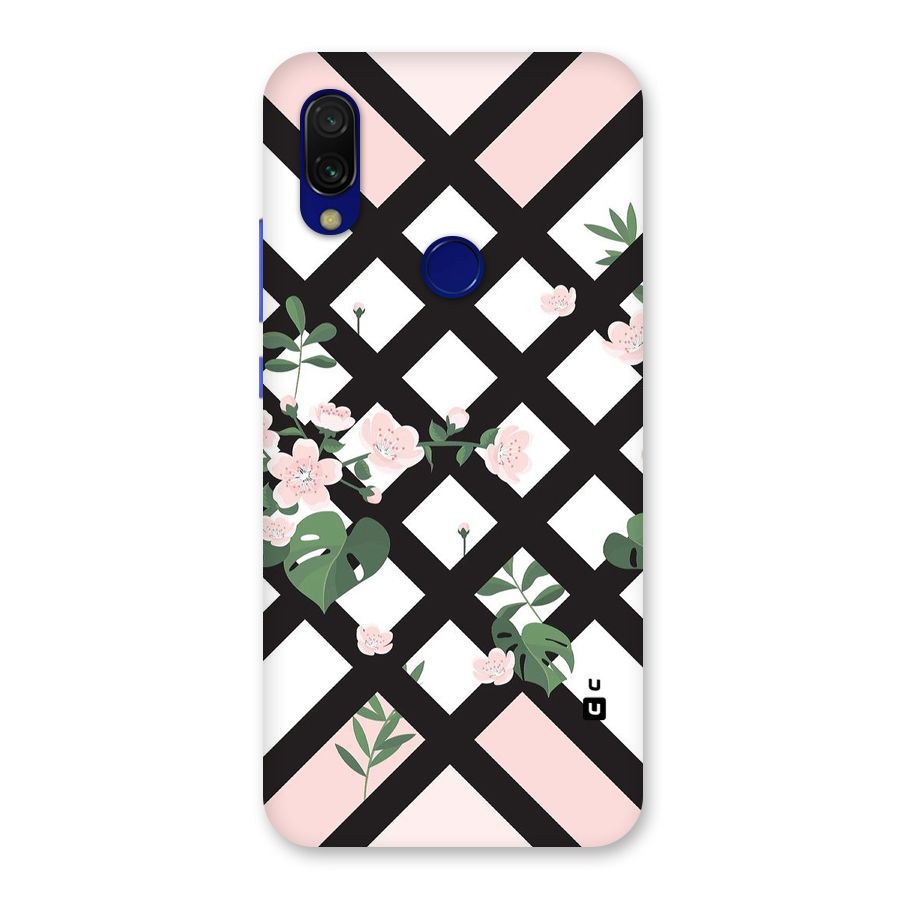 Check Floral Stripes Back Case for Redmi Y3