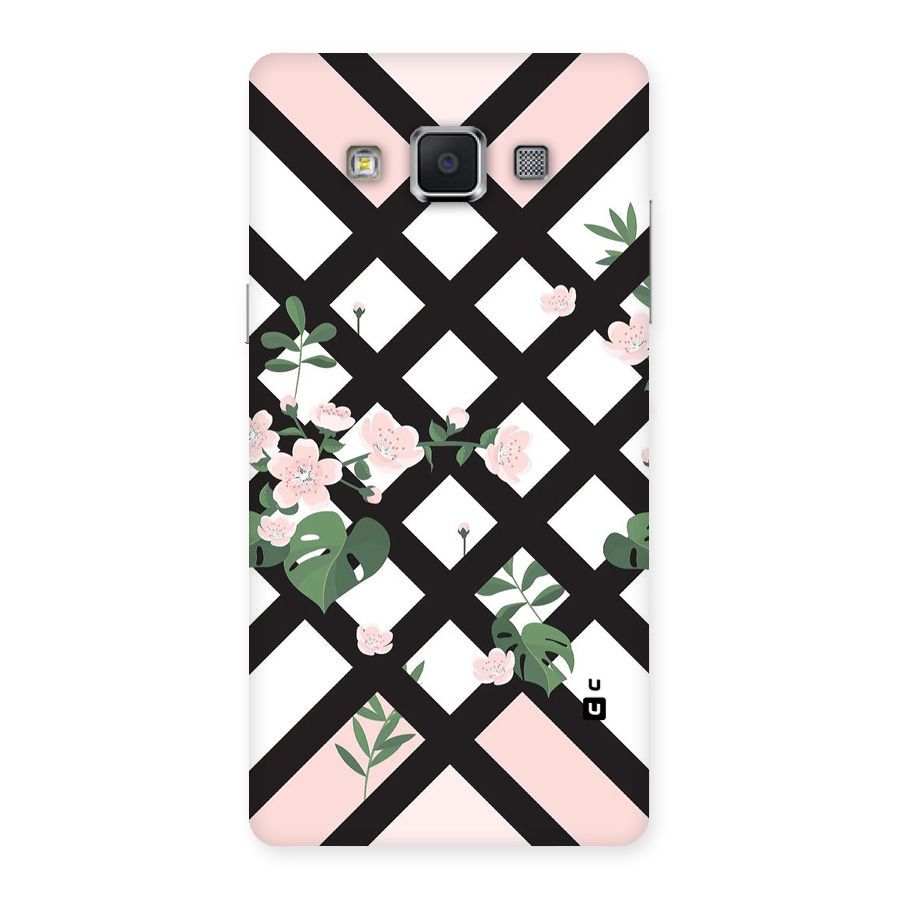 Check Floral Stripes Back Case for Samsung Galaxy A5