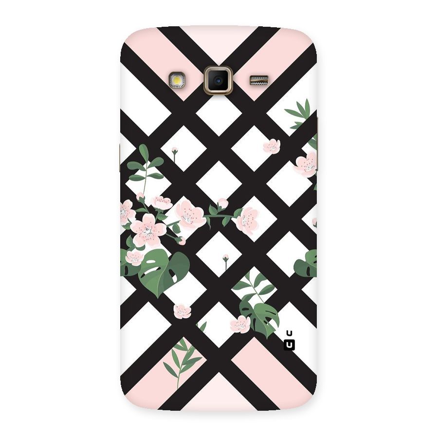 Check Floral Stripes Back Case for Samsung Galaxy Grand 2