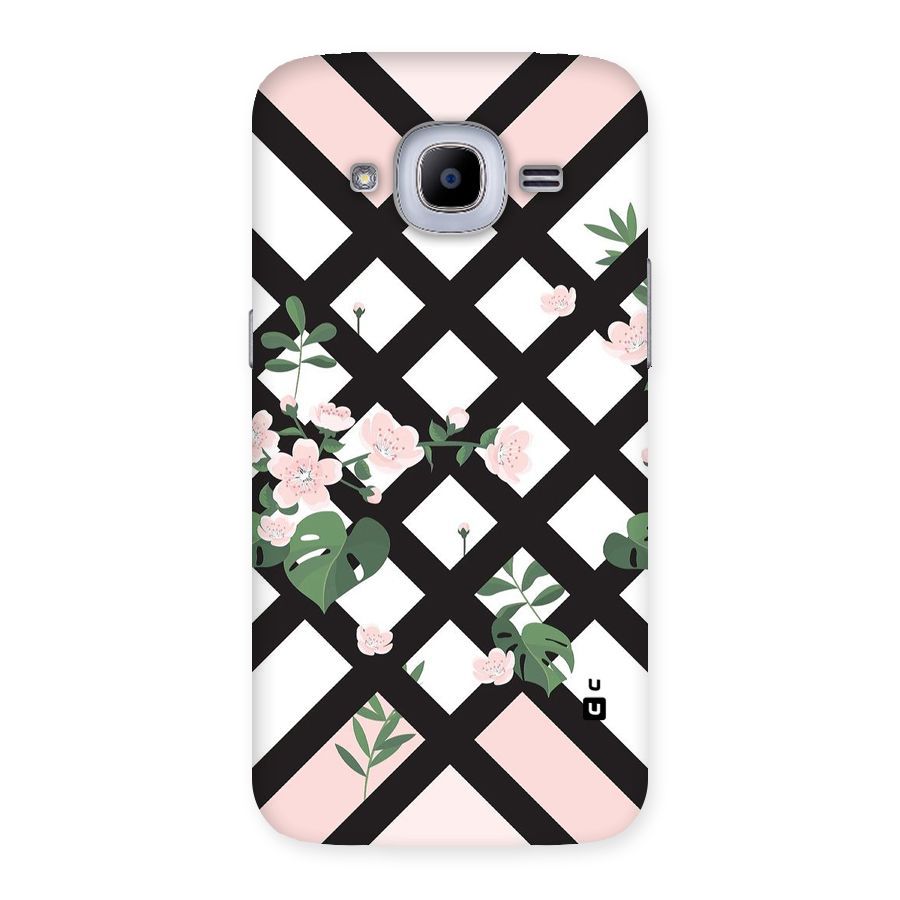 Check Floral Stripes Back Case for Samsung Galaxy J2 Pro