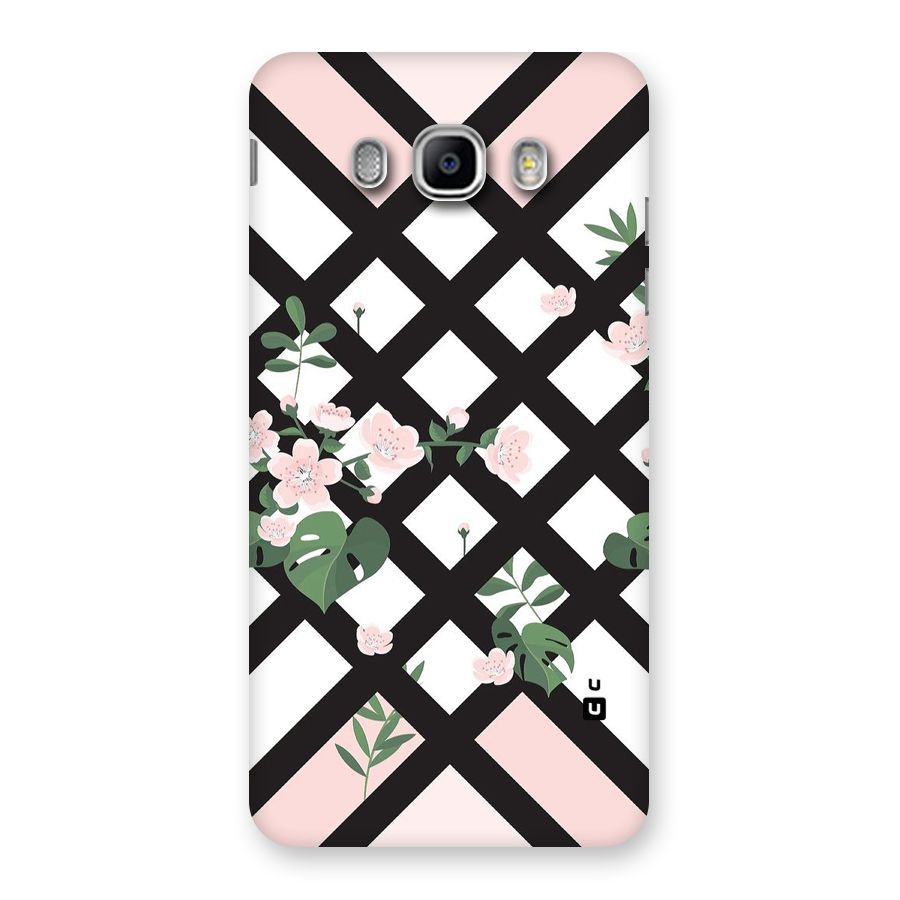 Check Floral Stripes Back Case for Samsung Galaxy J5 2016